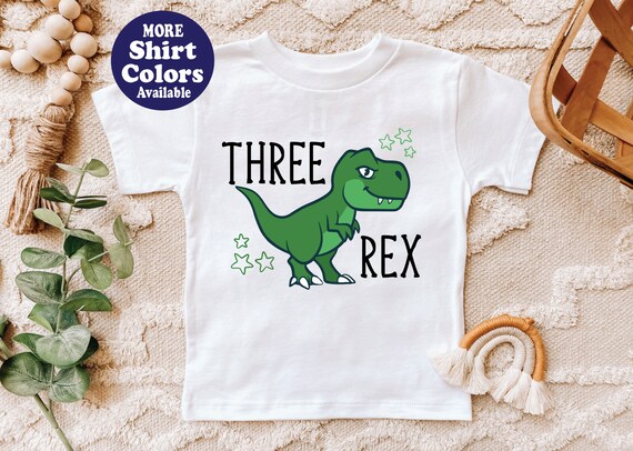 Three Rex 3 Year Old Birthday Shirt 