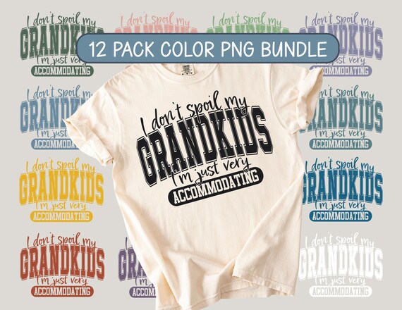 Funny Grandma PNG Bundle, 12 Colors, Mother's Day Gift (Digital Download)