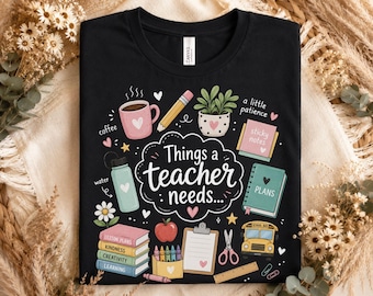 Teacher Shirt, Teacher Appreciation Gift, Back to School Tee, Classroom Supplies Shirt, Teacher Life, School Staff Shirt
