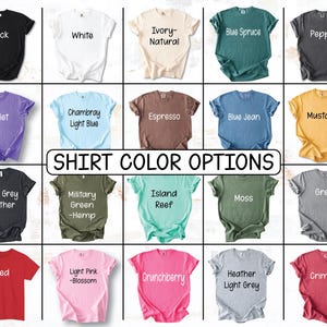 shirt color options, choose from 20 different colors.