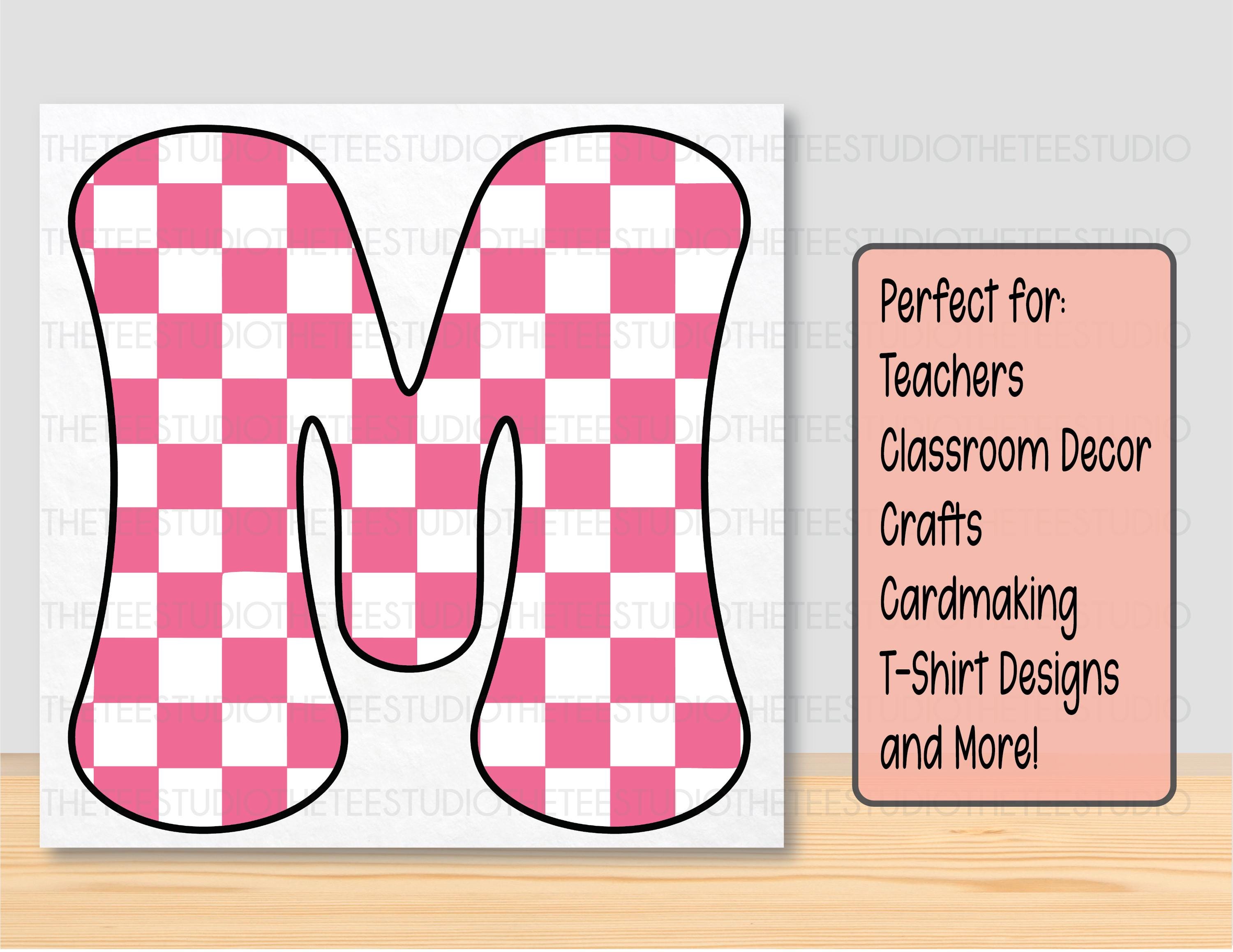 Lb. Number Address Retro Checkered Alphabet & Numbers: 6-color Printable PNG (digital ...