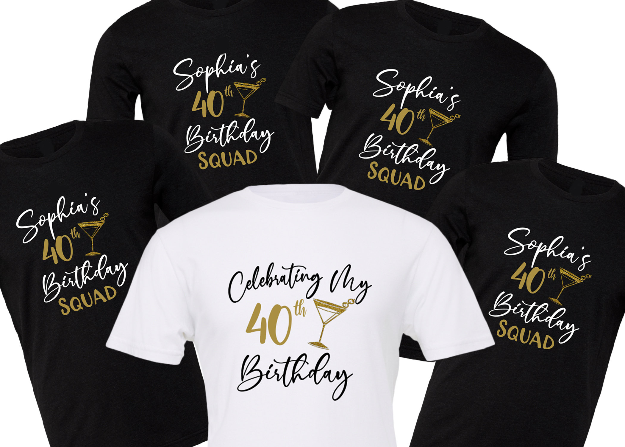 Celebrating My 40th custom Year Birthday Squad Shirt | Etsy