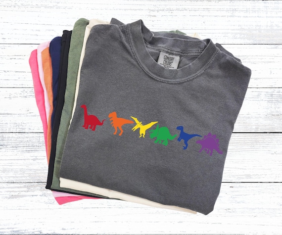 Rainbow Dinosaur Pride Shirt: LGBT Dino T-Rex Tee