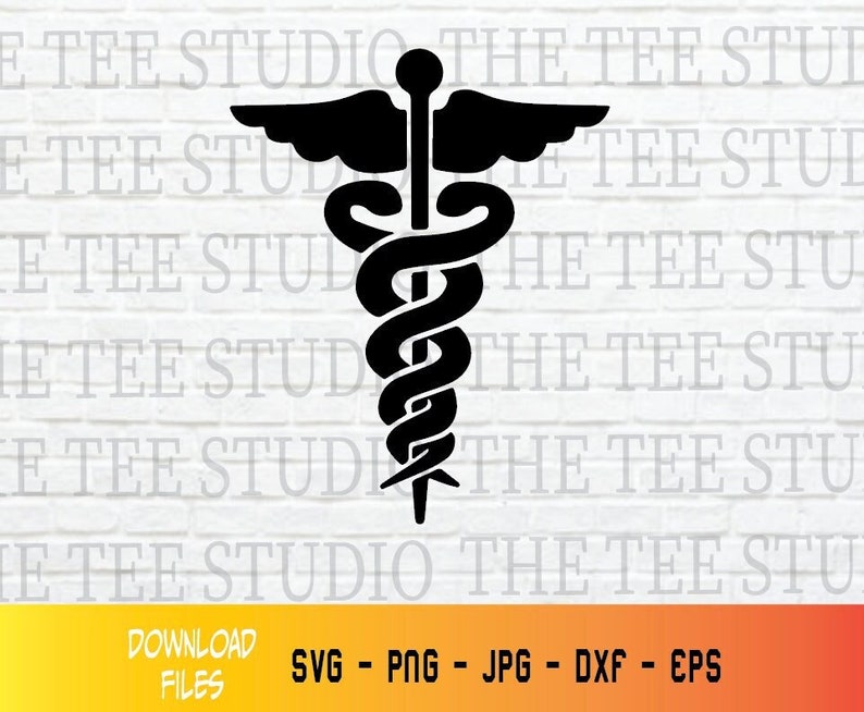 Medical Symbol SVG For Doctor Nurse Professional Caduceus Svg Star of Life Svg MD Svg Png, Eps, Dxf, Jpg instant digital download image 1
