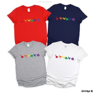 Rainbow Dinosaur Pride Shirt: LGBT Dino T-Rex Tee image 10