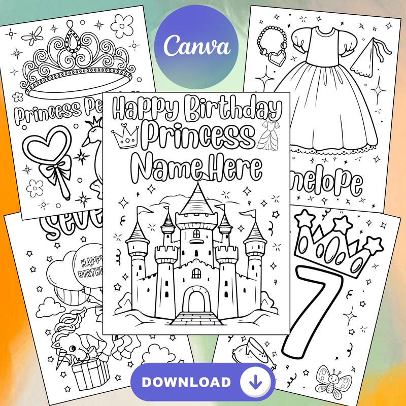 Cute Castles Coloring Book Etsy