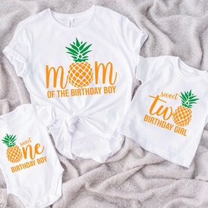 Pineapple Family 1st Birthday Mom Dad Sweet One birthday girl or boy Fun Matching Shirts Celebration Party Gift Cousin Sister Brother Friend