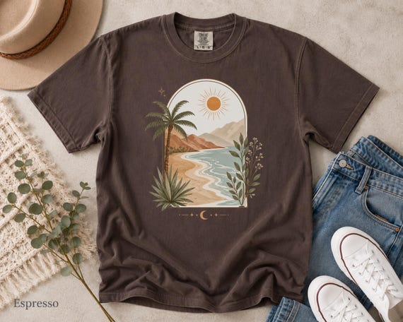 Beach Sunset Shirt | Coastal Palm Tree Tee | Women Men Youth
