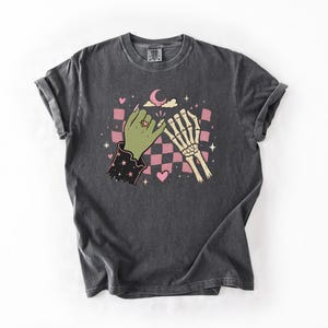 pinky promise shirt, witch skeleton shirt, halloween shirt, spooky fall shirt, witchy halloween tee, skeleton shirt, pepper comfort colors, cute halloween tee, youth halloween shirt, long sleeve halloween, spooky bestie gift, witch lover gift, fall festival shirt