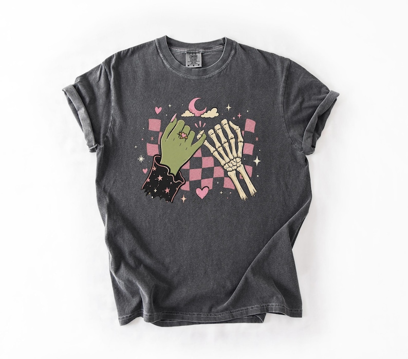 pinky promise shirt, witch skeleton shirt, halloween shirt, spooky fall shirt, witchy halloween tee, skeleton shirt, pepper comfort colors, cute halloween tee, youth halloween shirt, long sleeve halloween, spooky bestie gift, witch lover gift, fall festival shirt