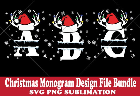 Santa Split Svg Digital Art & Collectibles craft Christmas Santa Reindeer Lights Split ...