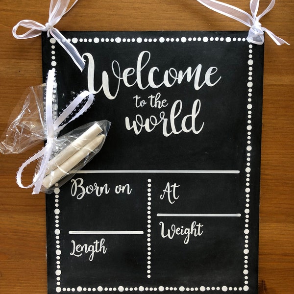Chalkboard Birth Etsy