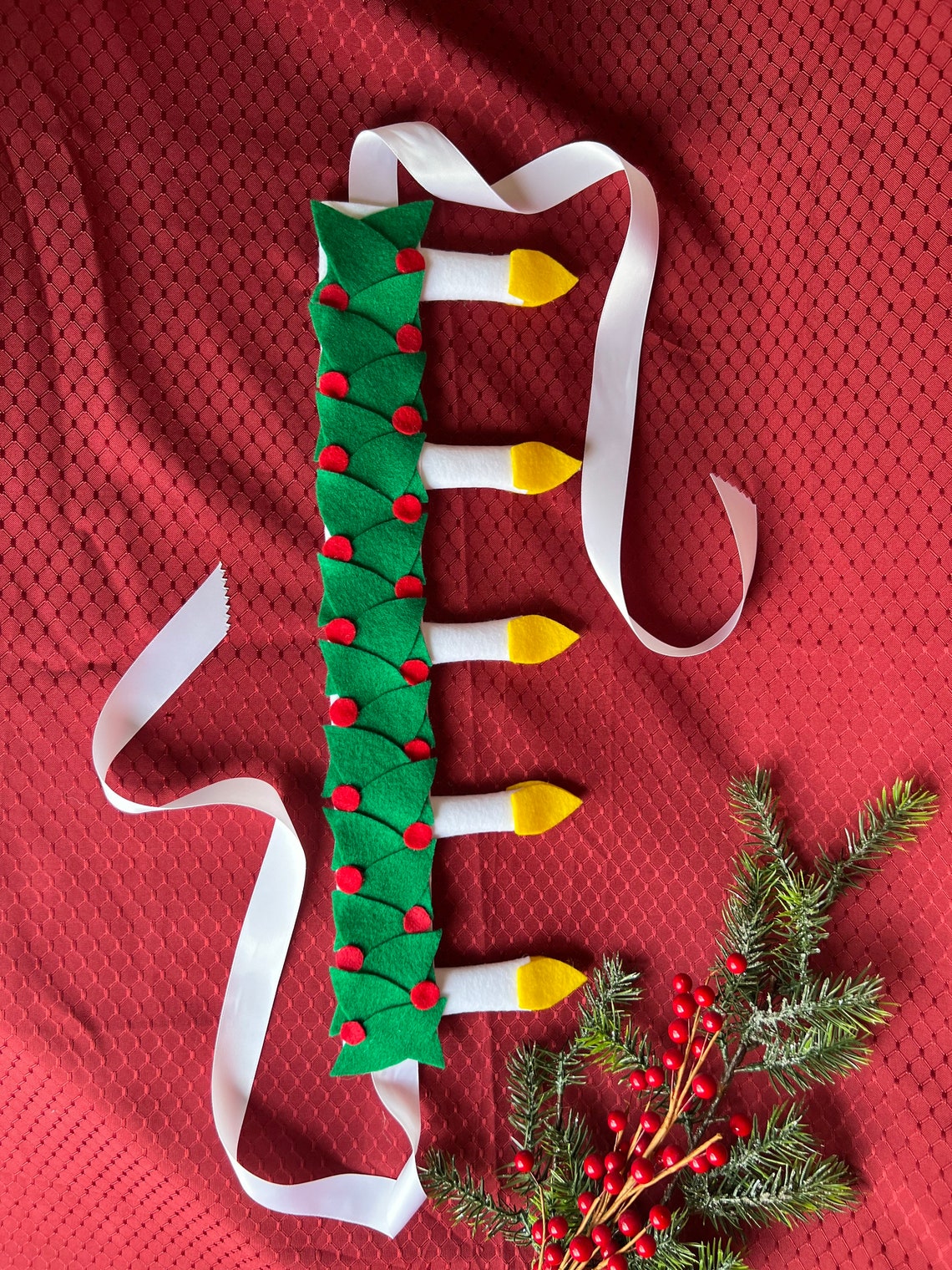 Childrens Felt Santa Lucia Candle Crown With Berries and - Etsy