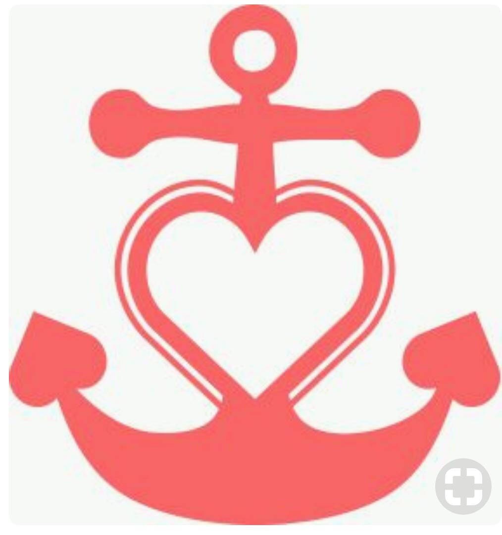 Heart Anchor with Monogram Vinyl Etsy