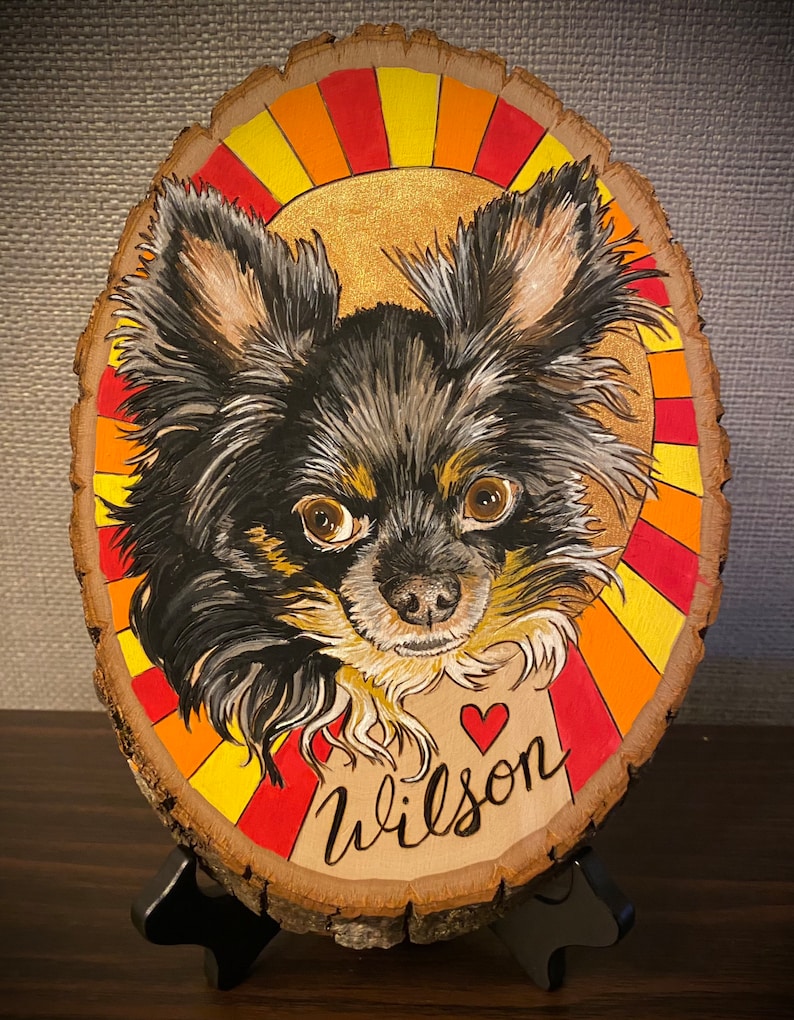 9 12 Custom Pet Portrait Art on Wood image 1