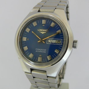 Vintage LONGINES CONQUEST Automatic Men Wristwatch Collector Watch Good Working Condition Swiss