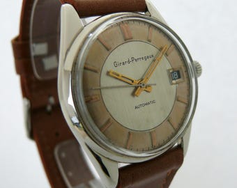 Vintage Girard Perregaux automatisch herenpolshorloge verzamelaarshorloge goede staat Zwitsers