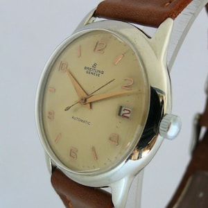 Vintage Breitling Automatic Men Wristwatch Collector Watch Good Working Condition Swiss