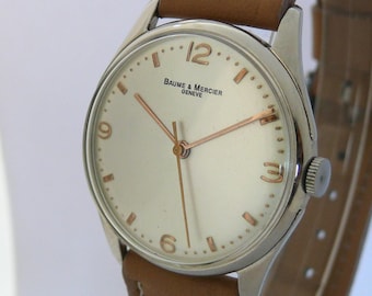 Reloj de pulsera vintage Baume & Mercier de cuerda manual para hombre, reloj de coleccionista, buen estado de funcionamiento, suizo.