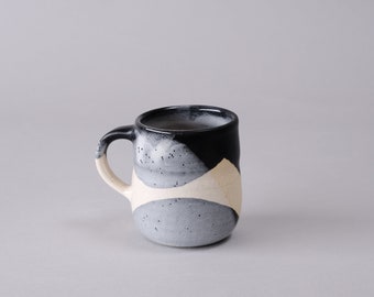 chubby snow - handmade stoneware small mug - tea cup