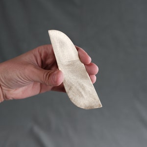 May include: A silver-colored metal bookmark shaped like a crescent moon.