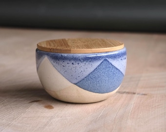 Salière avec couvercle naturel - fait main, céramique