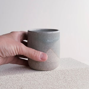 7 fl oz gray tumbler - handmade, stoneware