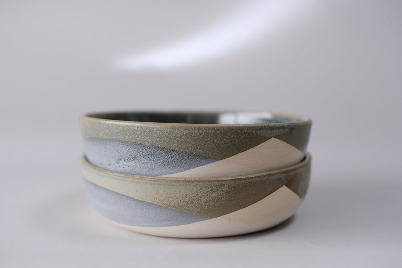 stoneware pasta bowl moss