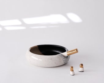 stoneware simple ashtray or trinket dish