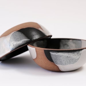 fire+snow dinner bowl - handmade, stoneware