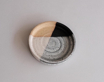 dessous de verre pour bouteille de vin - fait main, grès moucheté beige