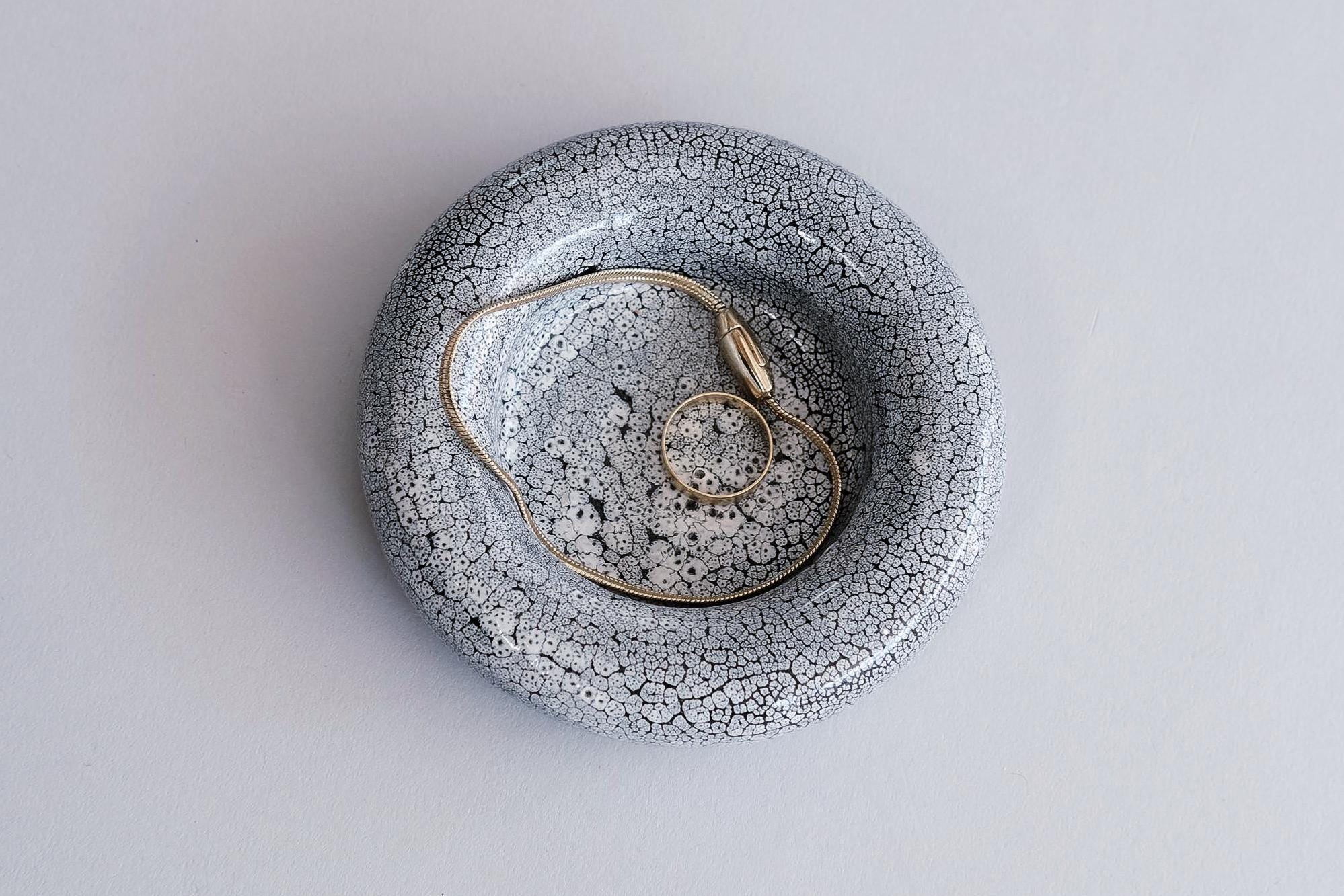 donut small trinket dish - handmade, porcelain