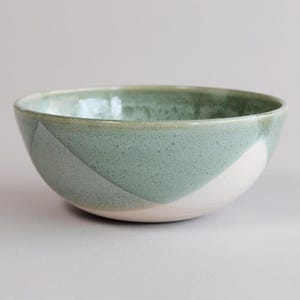 sage ramen bowl - handmade, stoneware