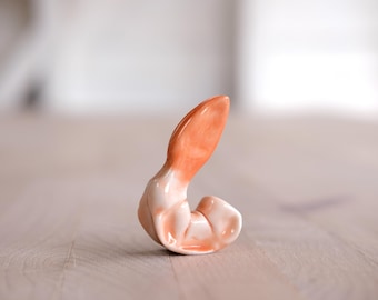 Crevette - sculpture en porcelaine faite main