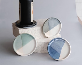 wine bottle coaster - new colors! - handmade, stoneware