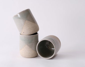 gray stoneware tumbler