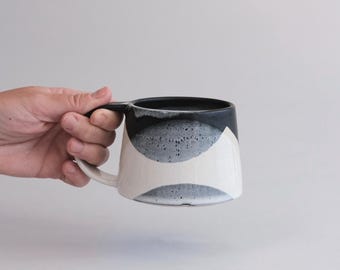 Grande tasse à latte neige - 15 fl oz - fait main, grès