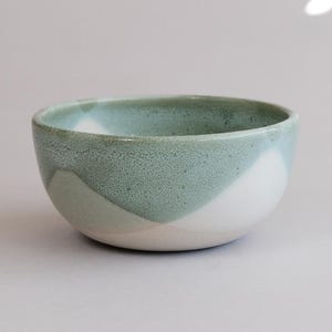 sage breakfast bowl - handmade, stoneware