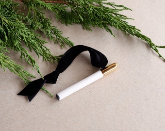 cigarette ornament - hand sculpted porcelain and 24k gold