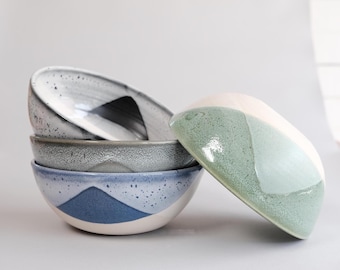 grand bol à soupe, bol à ramen - fait main, porcelaine