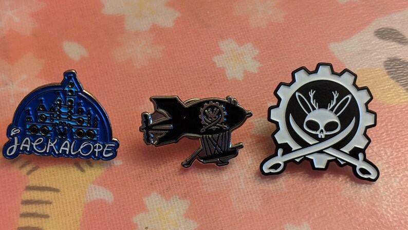x3 Pin Set: Airship Pirate Logo World of Breaks Pin image 0