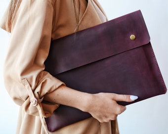 Handmade leather folder, Leather document holder, Folder Case, office paper case, Macbook leather case, Bag For Documents,portfolio folder