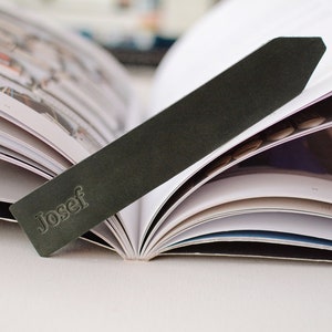 Name embossed leather bookmark Personalised men bookmark Custom bookmark Husband gift Book accessories Book lover gift