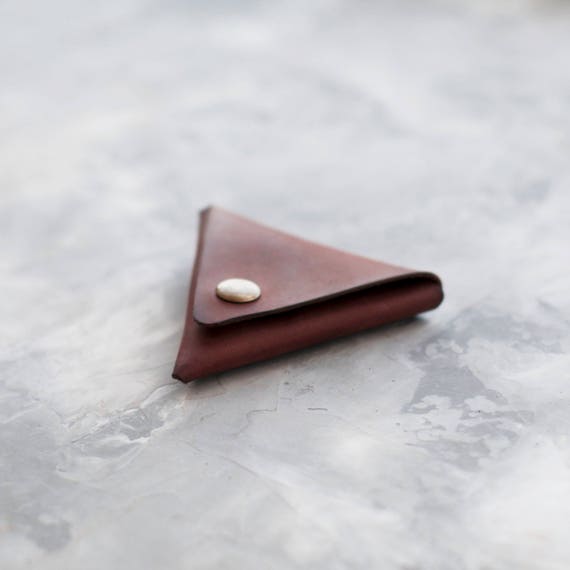 Leather Purse Leather Coin Pouch Leather Coin Purse Triangle Coin