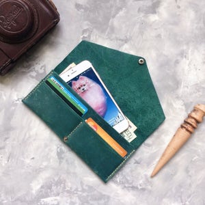 Cartera de cuero Cartera de cuero para hombre Cartera de tarjeta de crédito Cartera de viaje hecha a mano Cartera plegable para hombre Cartera de cartera con tarjetero