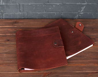 Classeur en cuir à 4 anneaux, Classeur en cuir, Couverture pour classeur en cuir, Couverture en cuir pour ordinateur portable, Chemise en cuir, Portefeuille en cuir, Organiseur en cuir