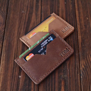 Porta carte di credito in pelle personalizzato Porta carte di credito Porta carte Portafoglio sottile in pelle Porta carte di credito Mini portafoglio Porta carte in pelle