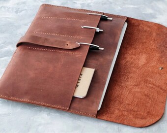Vintage Leather File Folder Organizer Document Holder, Leather - View #4