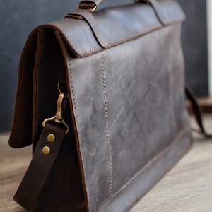 Leather Messenger Bag Leather Briefcase Handmade Leather Bag Leather ...