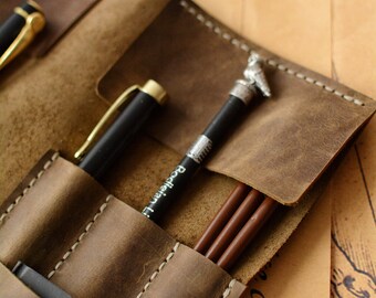 Leather Pencil Case Leather Pencil Pouch Pen Leather Case Tool